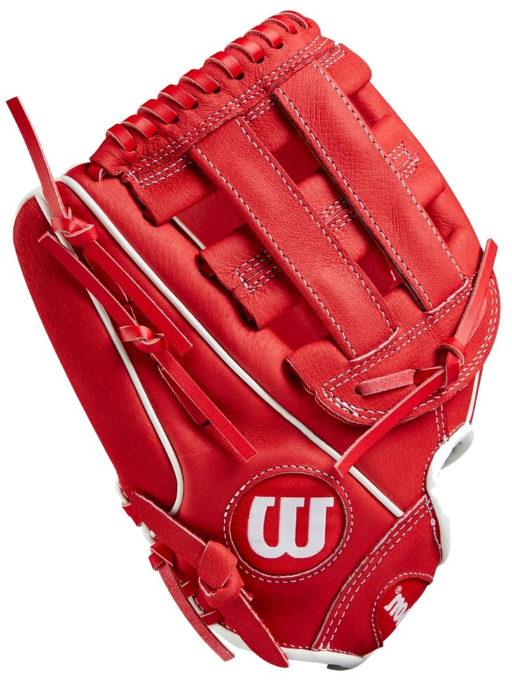 Wilson A450 11" Youth Infield Glove Red/White LHT