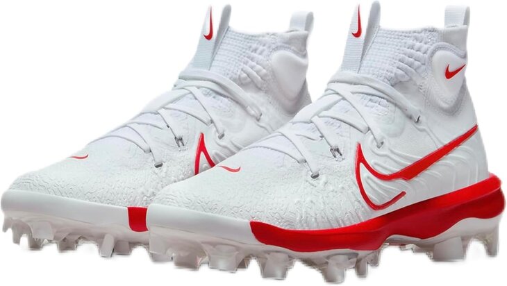 Nike Huarache NXT White/Scarlet High Rubber Cleats
