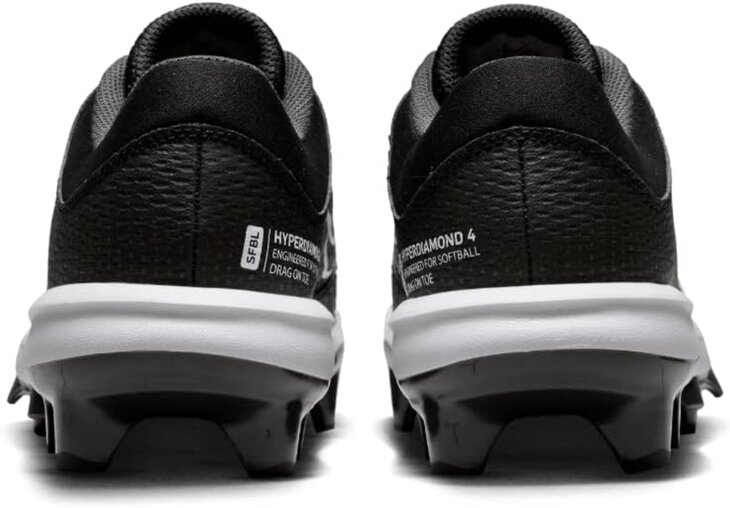 Nike Hyperdiamond 4 Pro Black/White Low Rubber Cleats