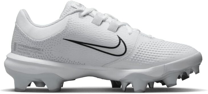 Nike Hyperdiamond 4 Pro White/Black Low Rubber Cleats