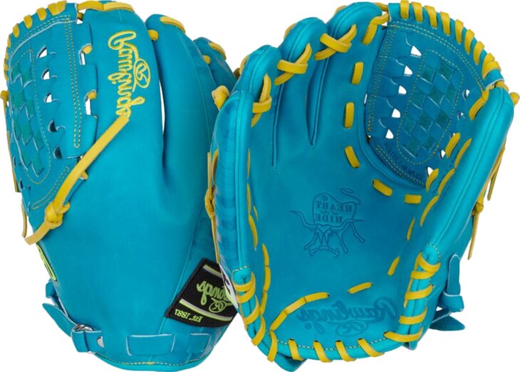 Rawlings Heart of the Hide 12" Pitcher Glove Teal/Yellow LHT