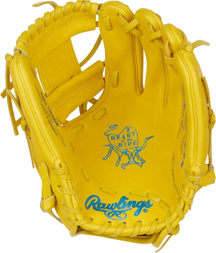 Rawlings Heart of the Hide 11.5" Infield Glove Yellow/Blue RHT