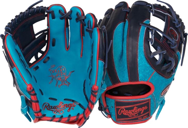 Rawlings Heart of the Hide 11.5" Infield Glove Teal/Navy/Red RHT