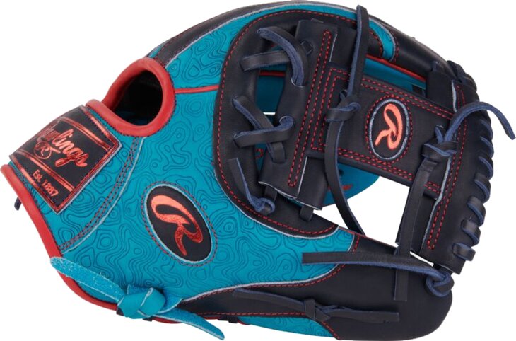 Rawlings Heart of the Hide 11.5" Infield Glove Teal/Navy/Red RHT