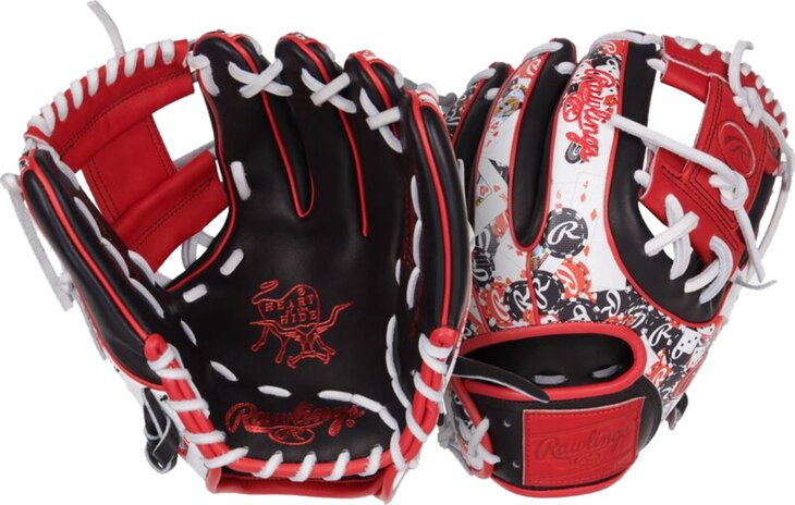 Rawlings Heart of the Hide 11.5" Infield Glove Black/Red/White Casino RHT