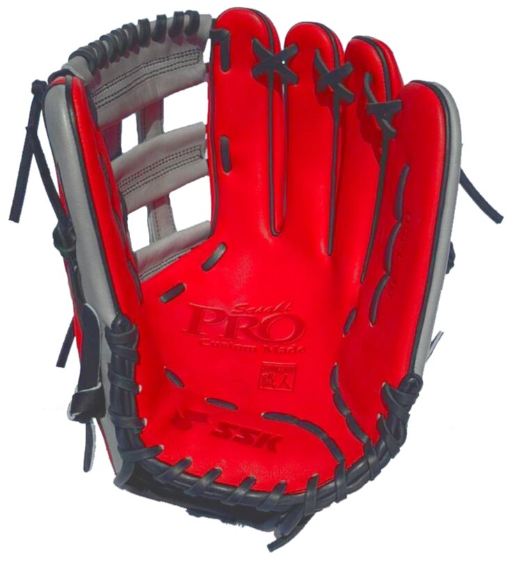 SSK Pro Custom 12.5" Outfield Glove Red/Grey/Black RHT