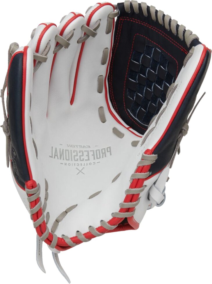 Easton Professional Collection Softball Color Splash 12.5" All-Round Glove White/Navy/Red LHT
