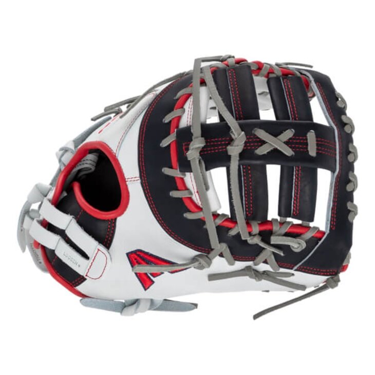 Easton Professional Collection Softball Color Splash 13" First Base Glove White/Navy/Red RHT
