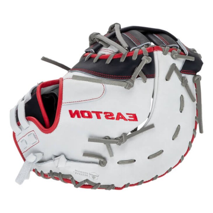 Easton Professional Collection Softball Color Splash 13" First Base Glove White/Navy/Red LHT