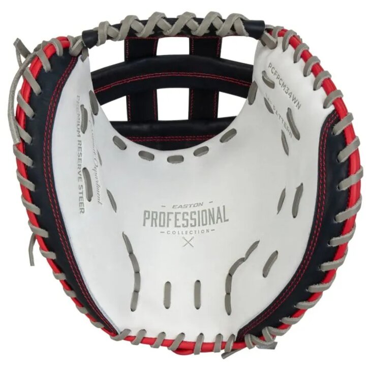 Easton Professional Collection Softball Color Splash 34" Catcher Glove White/Navy/Red RHT