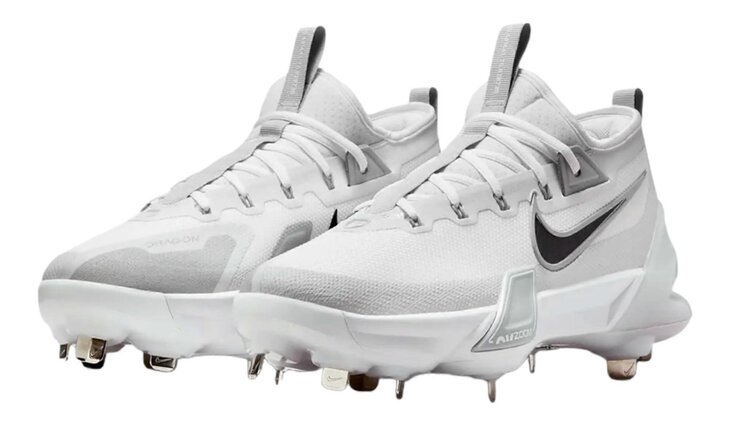 Nike Trout 9 Elite White Metal Cleats