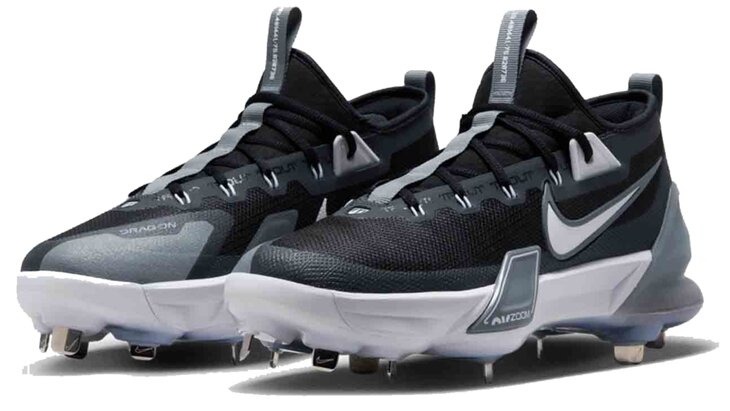 Nike Trout 9 Elite Black/White Metal Cleats
