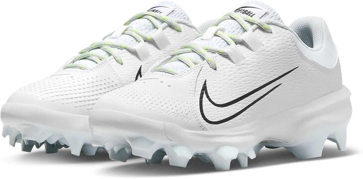 Nike Hyperdiamond 4 Pro White/Volt Low Rubber Cleats