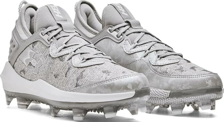 Under Armour Harper 8 Elite Grey/Silver High Rubber Cleats