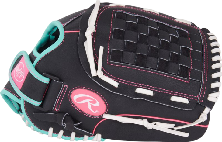 Rawlings Sure Catch Softball 12" Youth Glove Black/Mint/Pink RHT