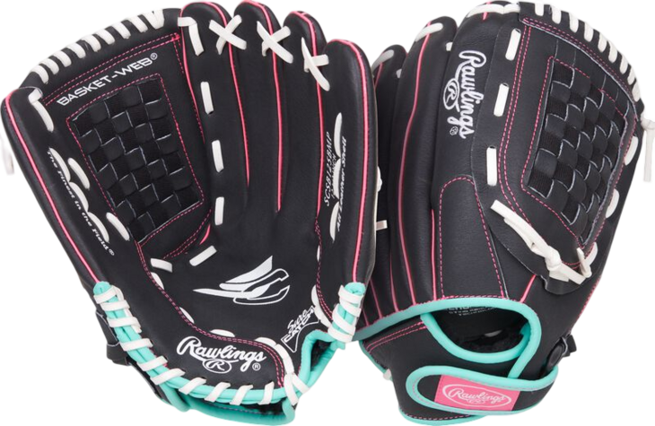 Rawlings Sure Catch Softball 12.5" Youth Glove Black/Mint/Pink RHT