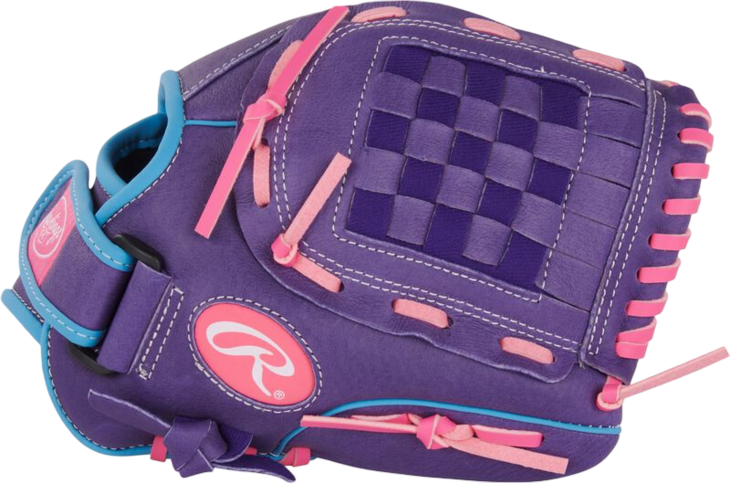 Rawlings Sure Catch Softball 11.5" Youth Glove Purple/Pink/Columbia Blue RHT