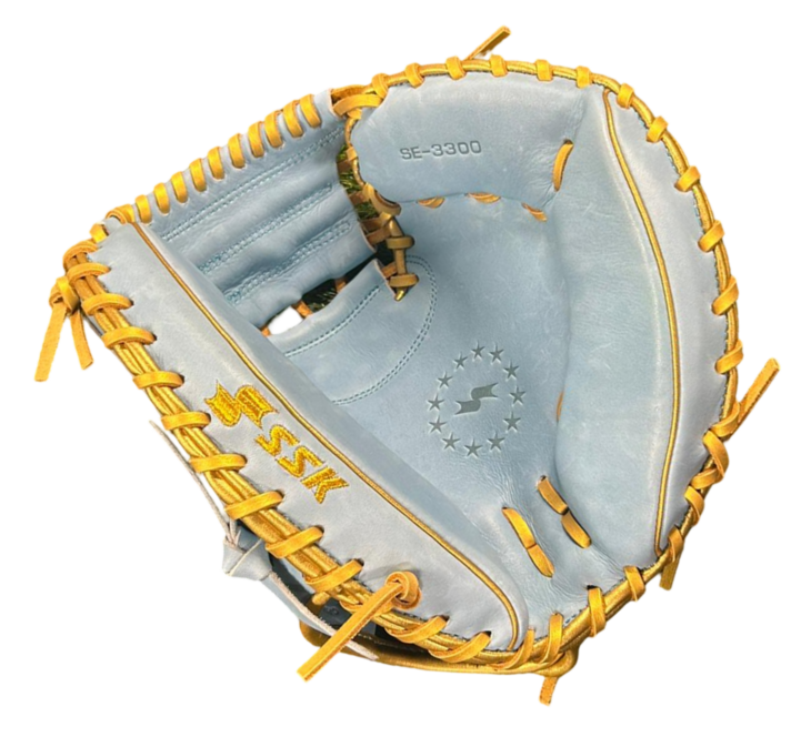 SSK EBC50 33" Catcher Glove Crocodile Pattern Colombia Blue/Gold RHT