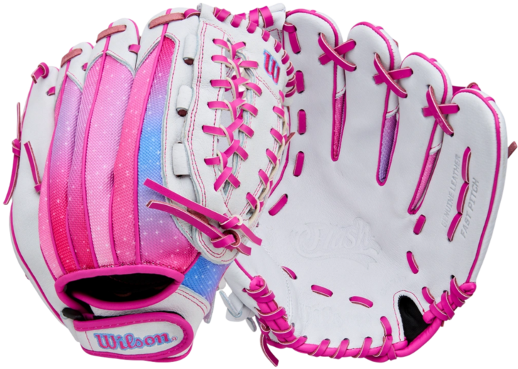 Wilson A440 12" Youth Outfield Glove White/Pink/Galaxy RHT