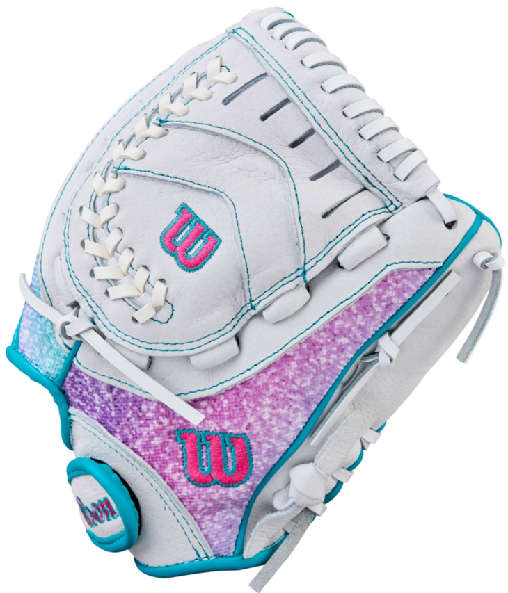 Wilson A440 11" Youth Infield Glove White/Teal/Pink RHT
