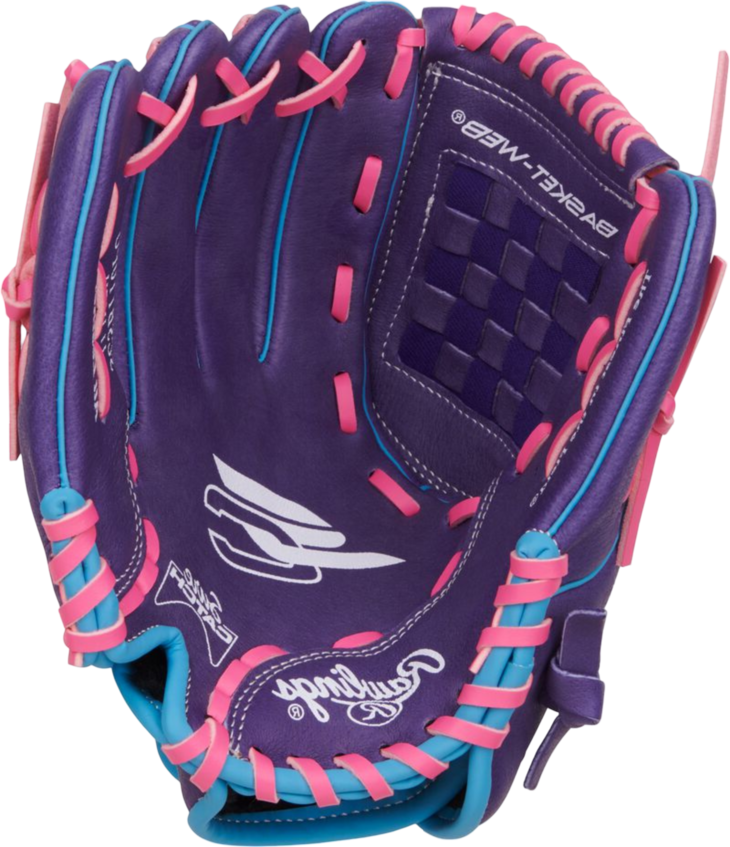 Rawlings Sure Catch Softball 11" Youth Glove Purple/Pink/Columbia Blue LHT