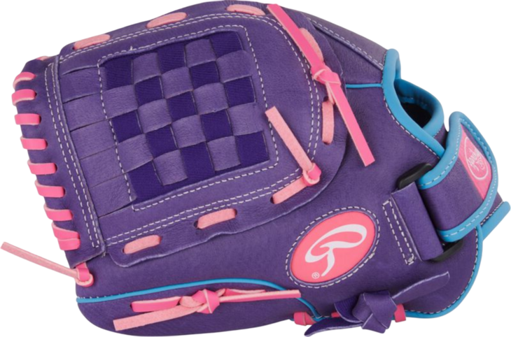 Rawlings Sure Catch Softball 11" Youth Glove Purple/Pink/Columbia Blue LHT