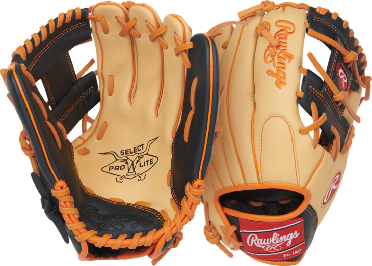 Rawlings Select Pro Lite Jackson Holliday 11.25" Youth Infield Glove Tan/Black/Orange RHT