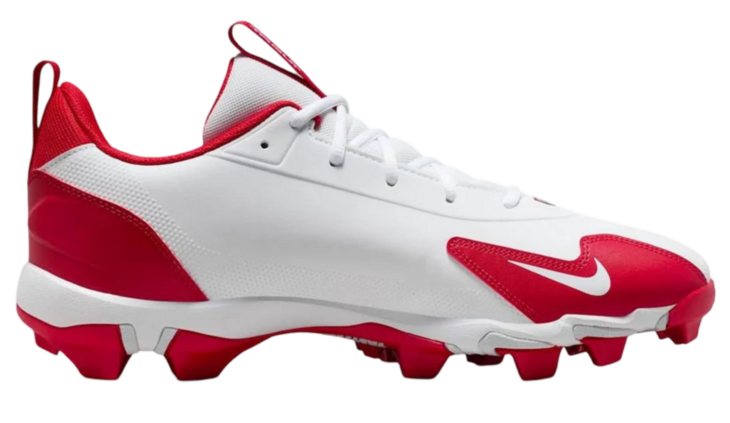 Nike Trout 9 White/University Red Low Rubber Cleats