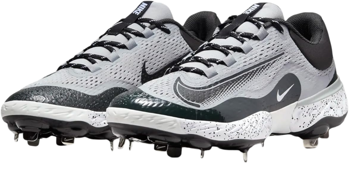 Nike Huarache Elite 4 Low Wolf Grey/White/Dark Smoke Grey Metal Cleats