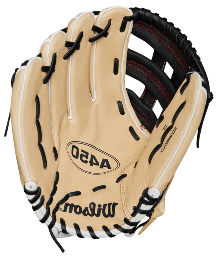 Wilson A450 12" Youth Outfield Glove Tan/Black LHT