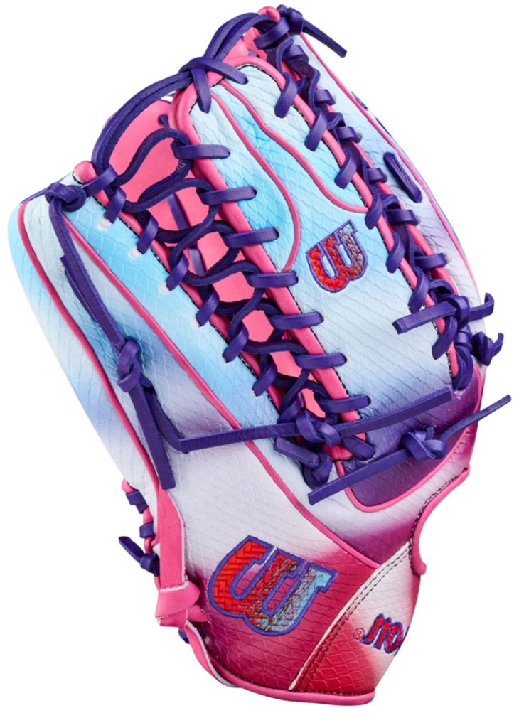 Wilson A2000 OT7SS 12.75&rdquo; Outfield Glove Pink/Purple/Blue/Cloud LHT