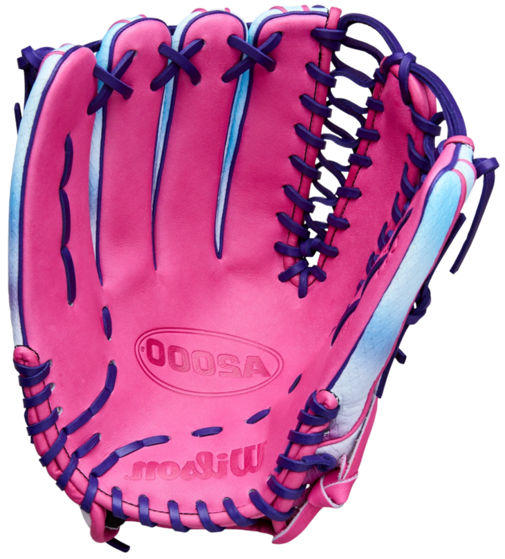 Wilson A2000 OT7SS 12.75&rdquo; Outfield Glove Pink/Purple/Blue/Cloud LHT