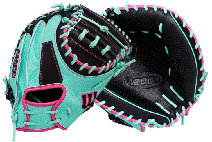 Wilson A2000 M23SS 33.5&rdquo; Catcher Glove Seafoam/Black/Pink
