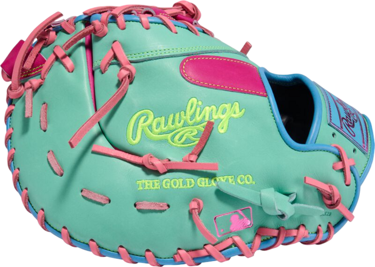 Rawlings Heart Of The Hide 13" First Base Glove Mint/Hot Pink/Pink/Columbia Blue