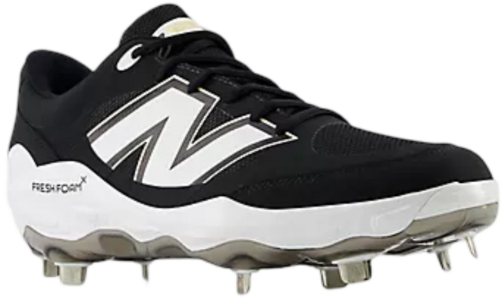 New Balance L3000BK7 Black/White Metal Cleats
