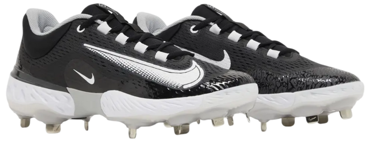 Nike Huarache Elite 4 Low 'Black/Dark Smoke Grey Metal Cleats
