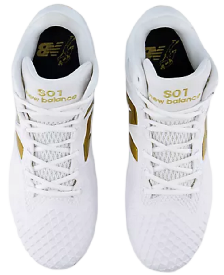 New Balance FuelCell Ohtani 1 White/Gold Metal Cleats
