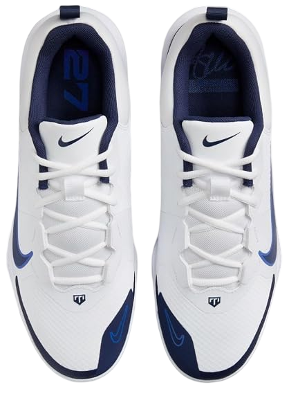 Nike Trout 9 Pro White/Navy/Royal Low Rubber Cleats