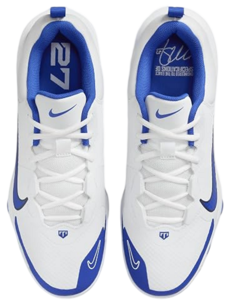 Nike Trout 9 Pro White/Royal Low Rubber Cleats