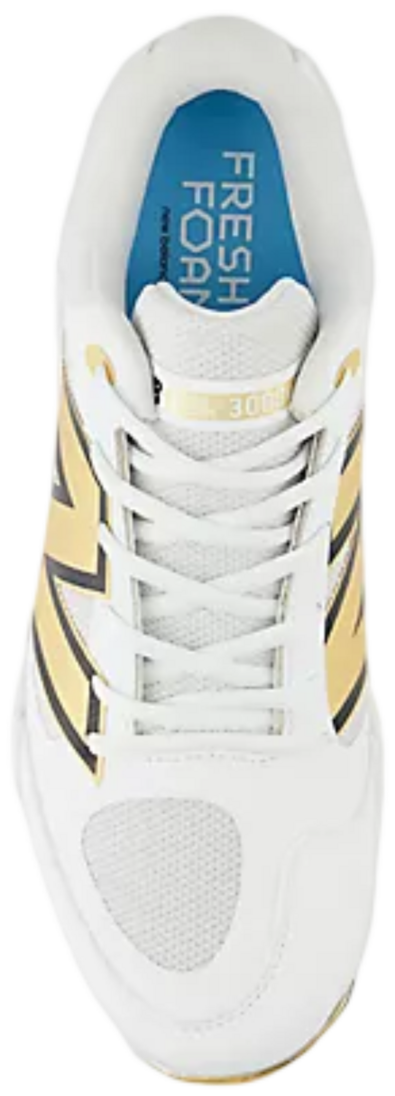 New balance PL3000L7 White/Metalic Gold Rubber Cleats