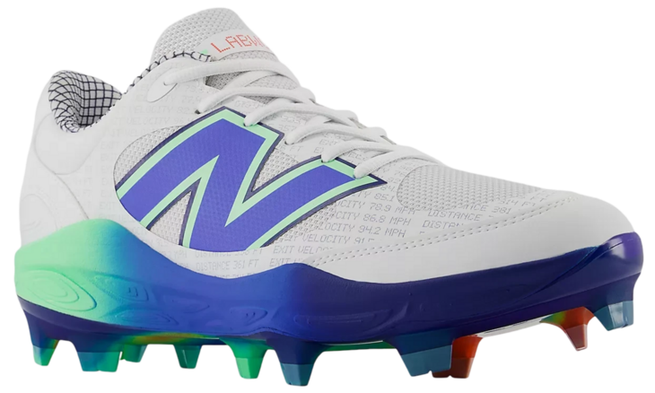 New balance PL3000I7 White/Electric Jade/Bright Lapis Rubber Cleats