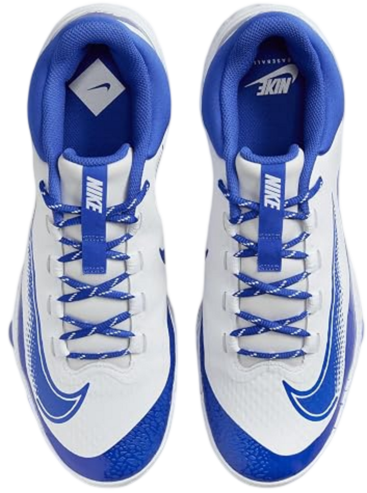 Nike Huarache Elite 4 White/Hyper Royal Splatter Low Rubber Cleats