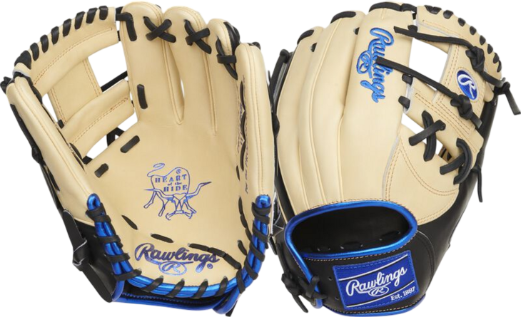 Rawlings Heart of the Hide 11.5" Infield Glove Tan/Black/Blue RHT