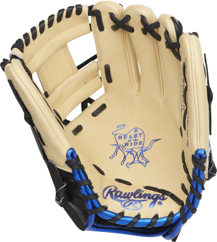 Rawlings Heart of the Hide 11.5" Infield Glove Tan/Black/Blue RHT