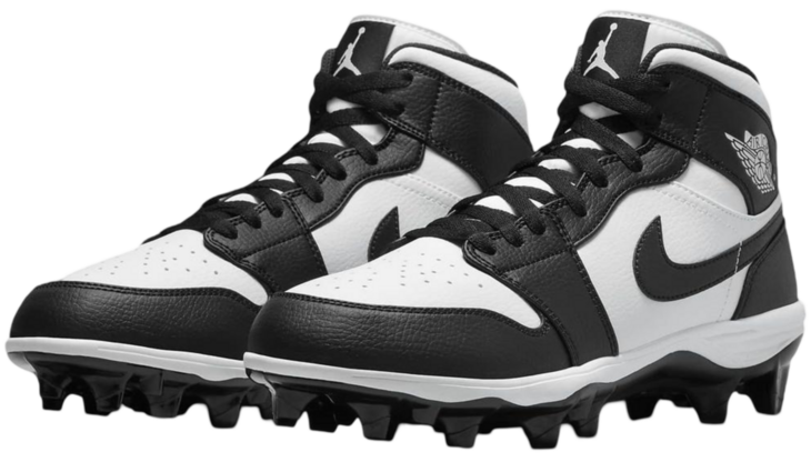 Nike Air Jordan 1 Black/White High Rubber Cleats