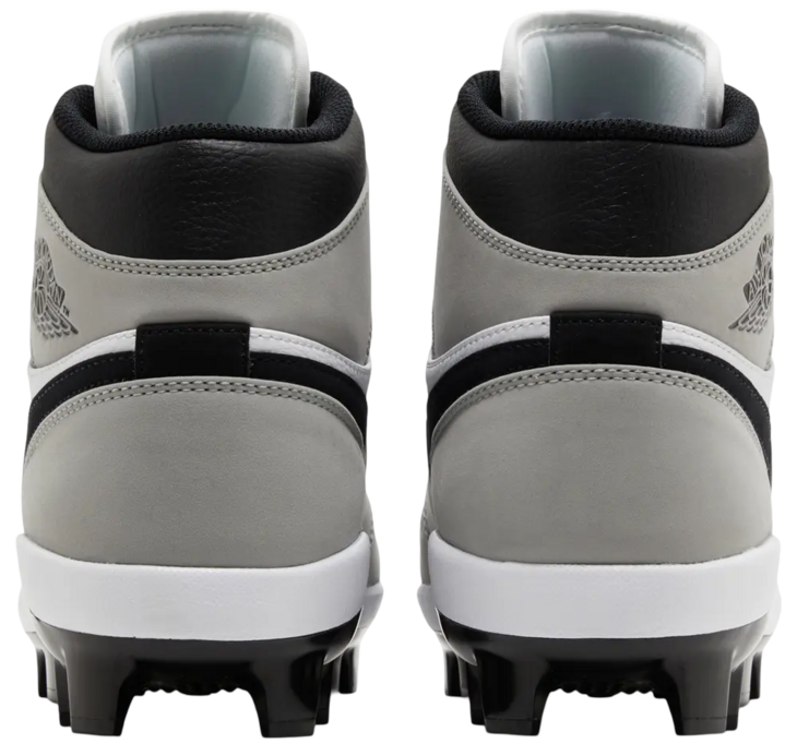 Nike Air Jordan 1 Light Smoke Grey/White/Black High Rubber Cleats