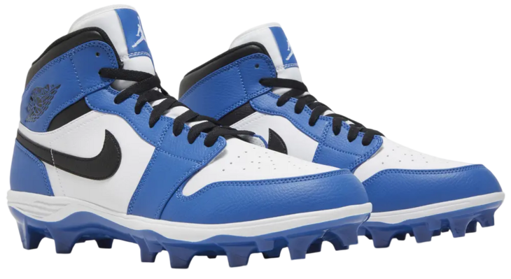 Nike Air Jordan 1 White/Black/Royal High Rubber Cleats