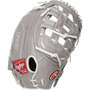 Rawlings R9 Softball 12.5" First Base Glove Gray/White RHT
