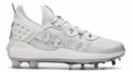 Under Armour Harper 8 White/Silver Metal Cleats