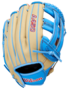 Wilson A450 12" Youth Outfield Glove Tan/Baby Blue/Red RHT